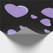 orange- und violettes Herz-Muster Geschenkpapier (Ecke)