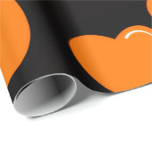 orange- und violettes Herz-Muster Geschenkpapier (Rolleneckpunkt)