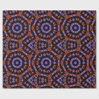 Orange und violettes Kaleidoskop-Fraktalmuster Geschenkpapier