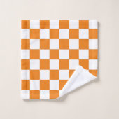Orange und Weiß Badhandtuch Set (Waschlappen)