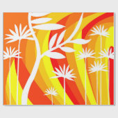 Orange und Weiß Botanisch Geschenkpapier (Flach)