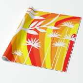 Orange und Weiß Botanisch Geschenkpapier (Ungerollt)