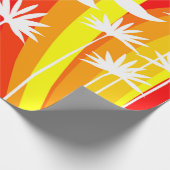 Orange und Weiß Botanisch Geschenkpapier (Ecke)