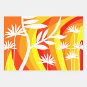 Orange und Weiß Botanisch Geschenkpapier Set (Vorderseite)