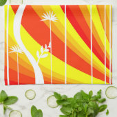 Orange und Weiß Botanisch Geschirrtuch (Gefaltet)