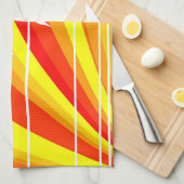 Orange und Weiß Botanisch Geschirrtuch (Viertel Falte)