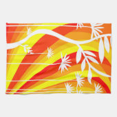 Orange und Weiß Botanisch Geschirrtuch (Horizontal)