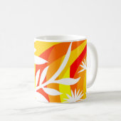 Orange und Weiß Botanisch Kaffeetasse (VorderseiteRechts)