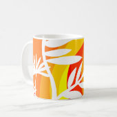 Orange und Weiß Botanisch Kaffeetasse (Vorderseite Links)