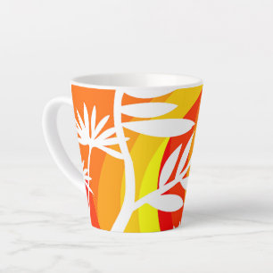 Orange und Weiß Botanisch Milchtasse