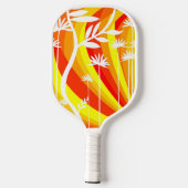 Orange und Weiß Botanisch Pickleball Schläger (Rückseite)