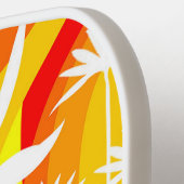 Orange und Weiß Botanisch Pickleball Schläger (Linke Seite)