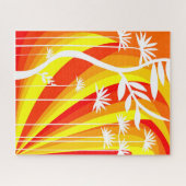 Orange und Weiß Botanisch Puzzle (Horizontal)