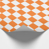 Orange und Weiß des karierten Musters Geschenkpapier (Ecke)