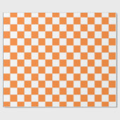 Orange und Weiß des karierten Musters Geschenkpapier (Flach)