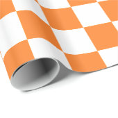 Orange und Weiß des karierten Musters Geschenkpapier (Rolleneckpunkt)