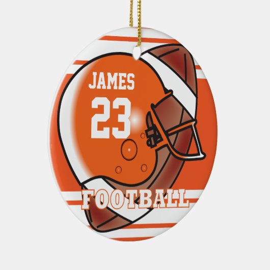 Orange und Weiß 🏈 | DIY Name and number Keramikornament (Rechts)