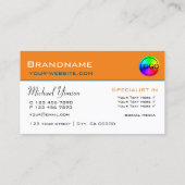 Orange und Weiß einfach mit Beruflichen Logos Visitenkarte (Rückseite)