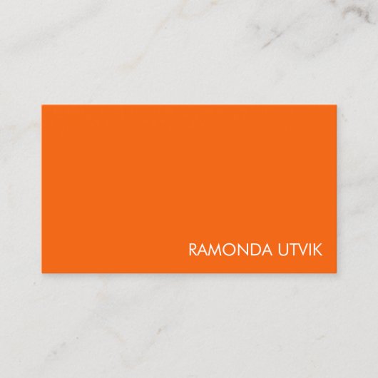 Orange und Weiß einfach sauber Visitenkarte (Vorderseite)
