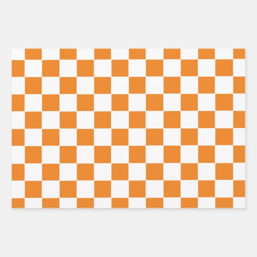 Orange und Weiß Geschenkpapier Set (Vorderseite 3)