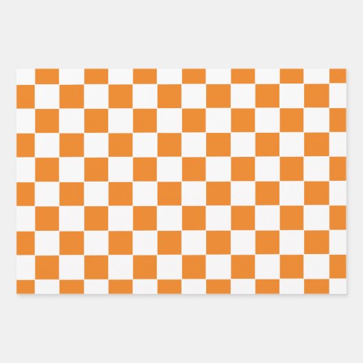 Orange und Weiß Geschenkpapier Set (Vorderseite)