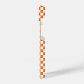 Orange und Weiß kariert iPhone Hülle (Linke Seite)