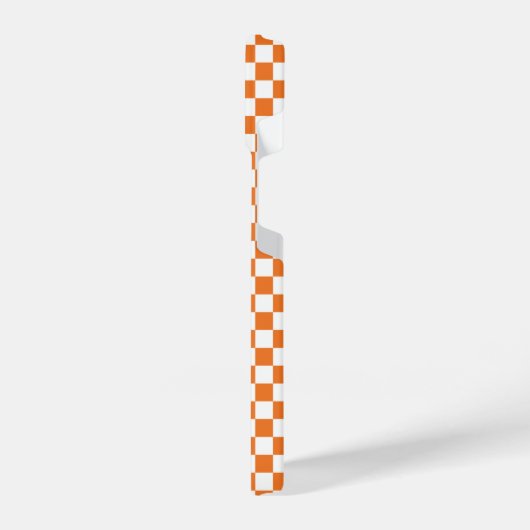 Orange und Weiß kariert iPhone Hülle (Linke Seite)