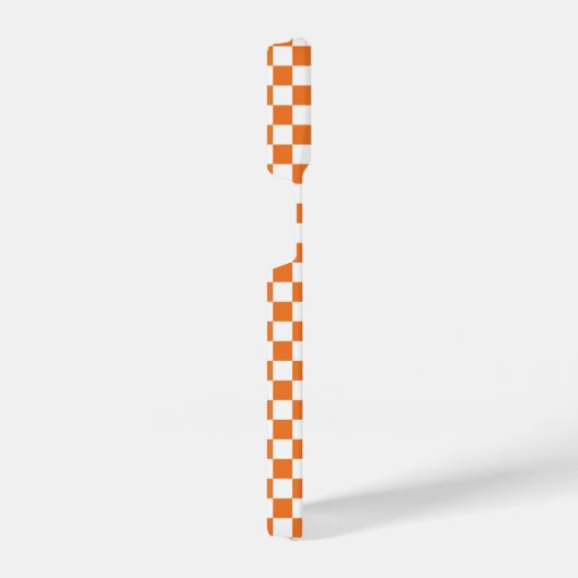 Orange und Weiß kariert iPhone Hülle (Rechte Seite)