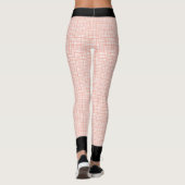 Orange und Weiß Kariert / Schwarze Trimm, Name, Leggings (Rückseite)