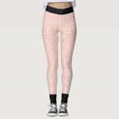 Orange und Weiß Kariert / Schwarze Trimm, Name, Leggings (Vorderseite)
