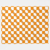 Orange und weiß karierte Blume Fleecedecke (Vorderseite (Horizontal))