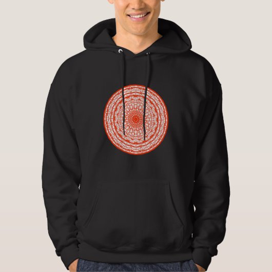 Orange und Weiß Mandala Hoodie (Vorderseite)