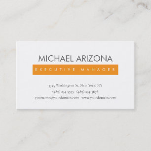 Orange und weiß minimalistisches einfaches moderne visitenkarte