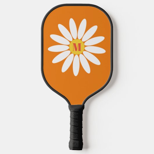 Orange und Weiß mit Initial Pickleball Schläger (Rückseite)