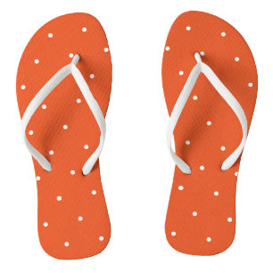 Orange und Weiß mit Punkten Badesandalen
