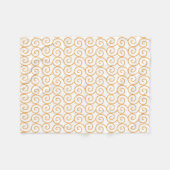 Orange und Weiß mit Wirbel Fleecedecke (Vorderseite (Horizontal))