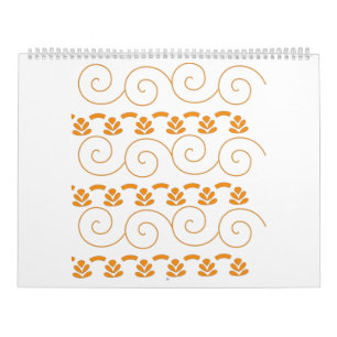 Orange und Weiß mit Wirbel Kalender
