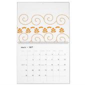 Orange und Weiß mit Wirbel Kalender (Mär 2027)