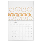 Orange und Weiß mit Wirbel Kalender (Jan 2027)