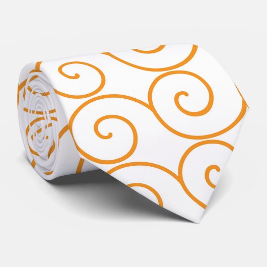 Orange und Weiß mit Wirbel Krawatte (Gerollt)