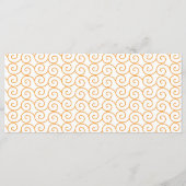 Orange und Weiß mit Wirbel Menükarte (Rückseite)