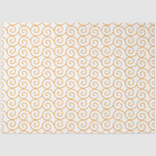 Orange und Weiß mit Wirbel Seidenpapier