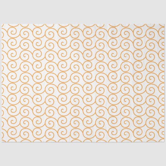 Orange und Weiß mit Wirbel Seidenpapier (Vorderseite)