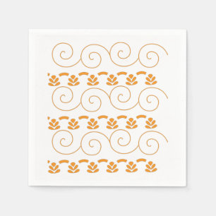 Orange und Weiß mit Wirbel Serviette