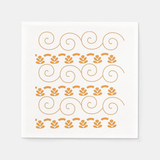 Orange und Weiß mit Wirbel Serviette (Vorderseite)
