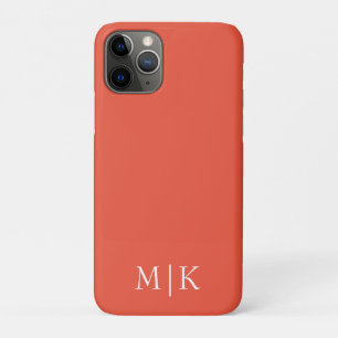 Orange und Weiß Modernes Monogramm Case-Mate iPhone Hülle
