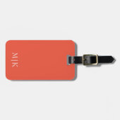 Orange und Weiß | Modernes Monogramm Gepäckanhänger (Vorderseite horizontal)