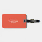 Orange und Weiß | Modernes Monogramm Gepäckanhänger (Rückseite horizontal)