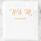 Orange und Weiß Rechteckiger Aufkleber (Tasche)