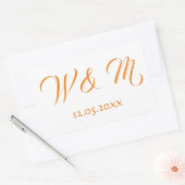 Orange und Weiß Rechteckiger Aufkleber (Umschlag)